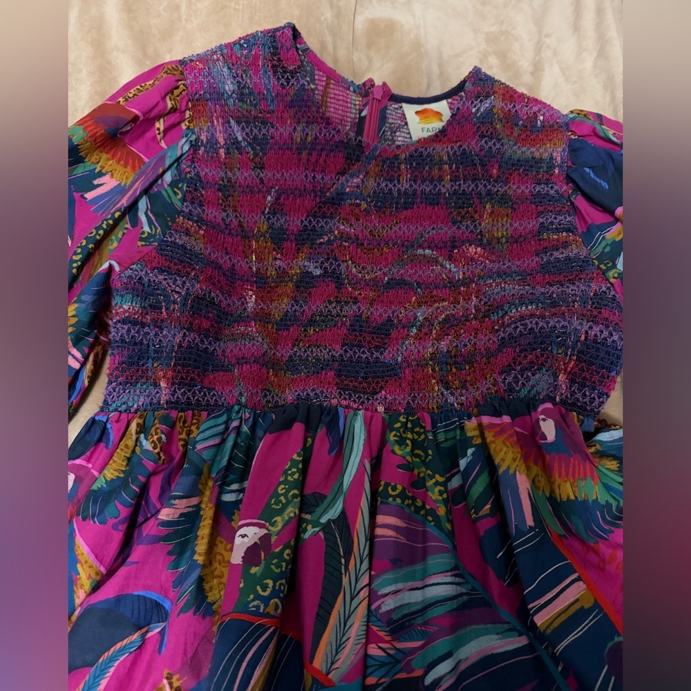Farm Rio smocked midi dress. Size S. EUC. - Picture 5 of 8